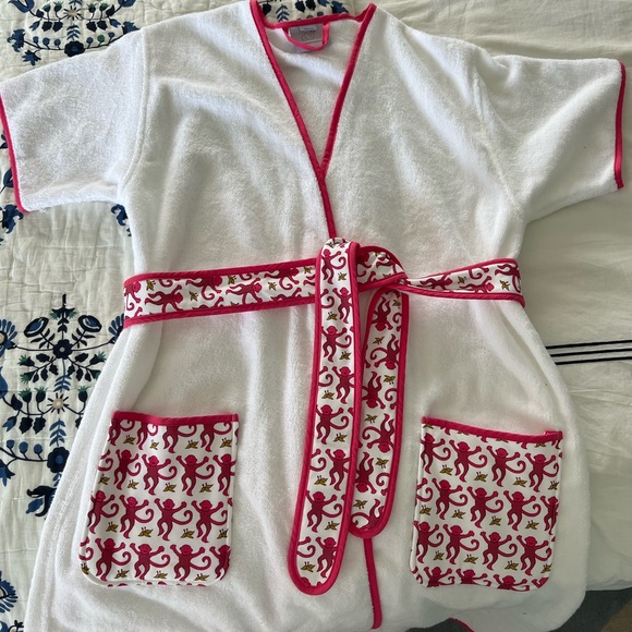 Weezie x Roller Rabbit Monkey Terrycloth Bathrobe M NWOT - Picture 3 of 5